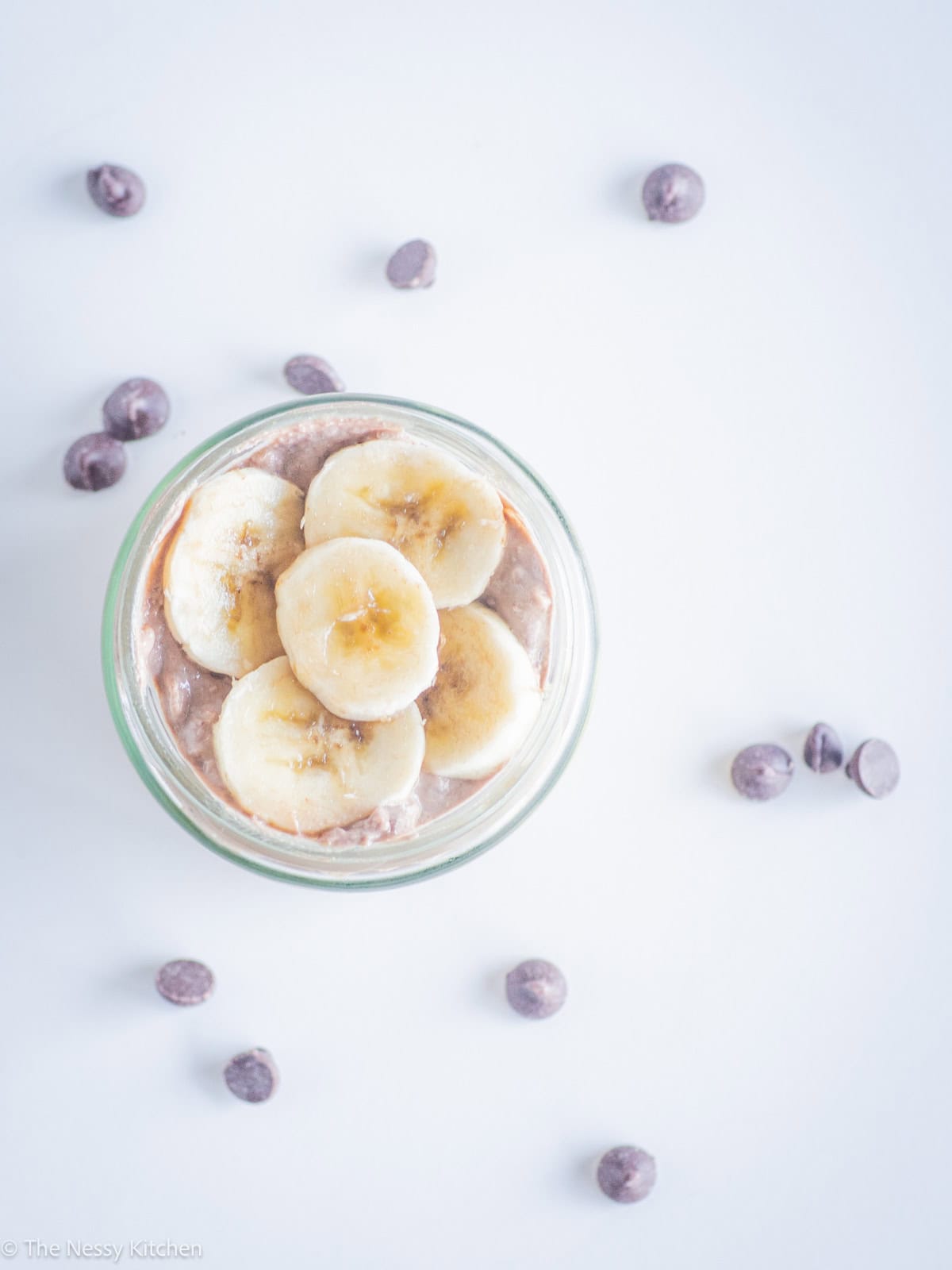 Jar of overnight oatmeal.