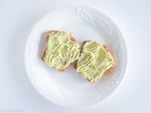 Mashed avocado on toast.