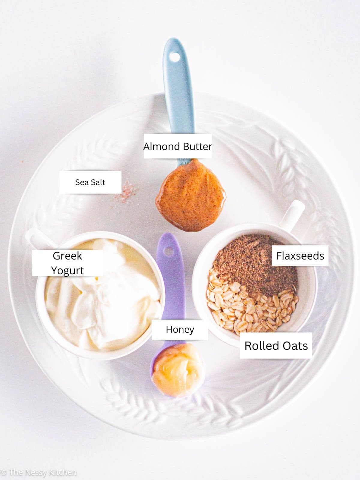 Ingredients measured out in bowls.