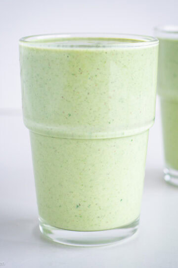 Green smoothie in a cup.