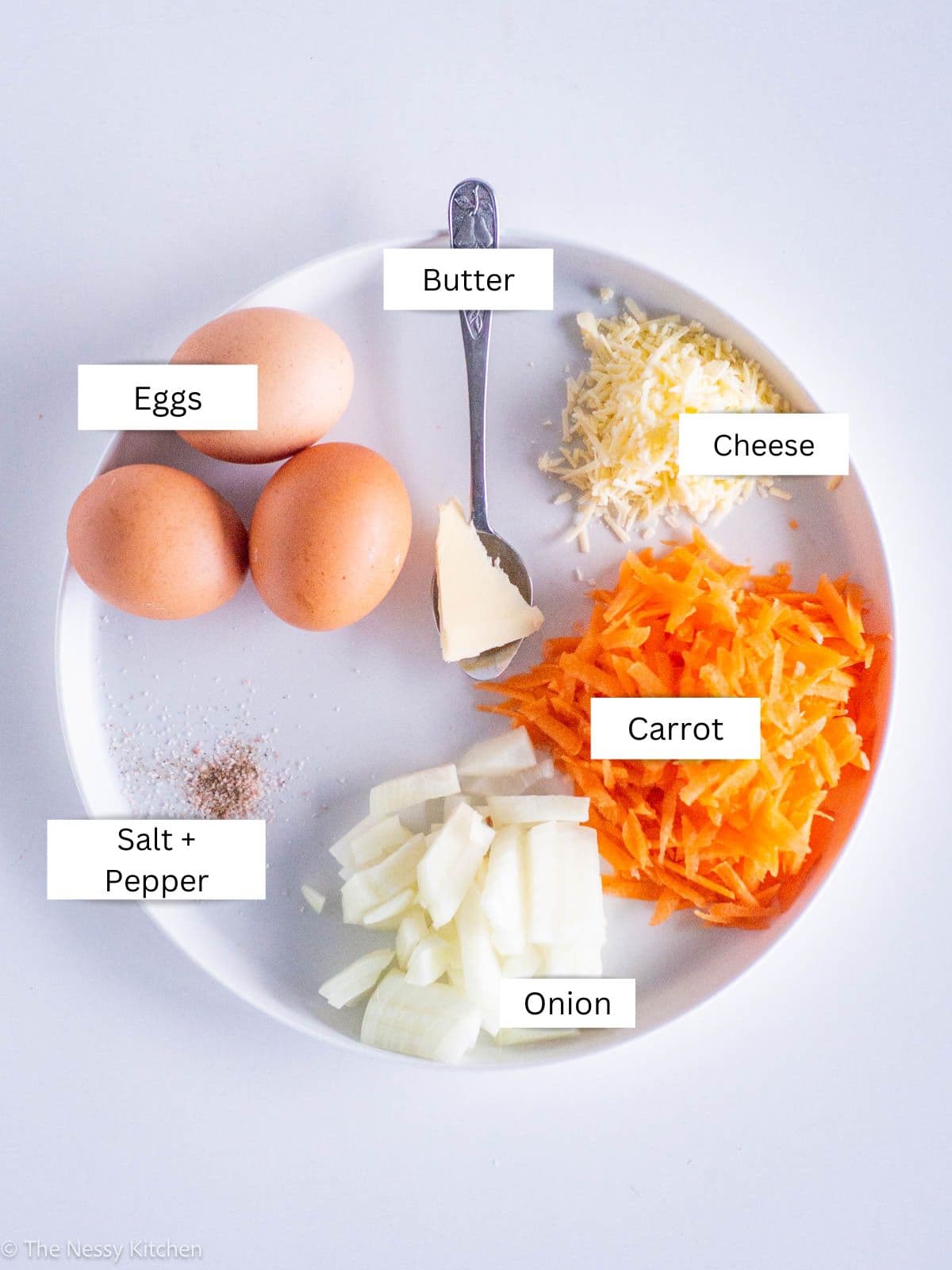 Ingredients measured out on a plate.