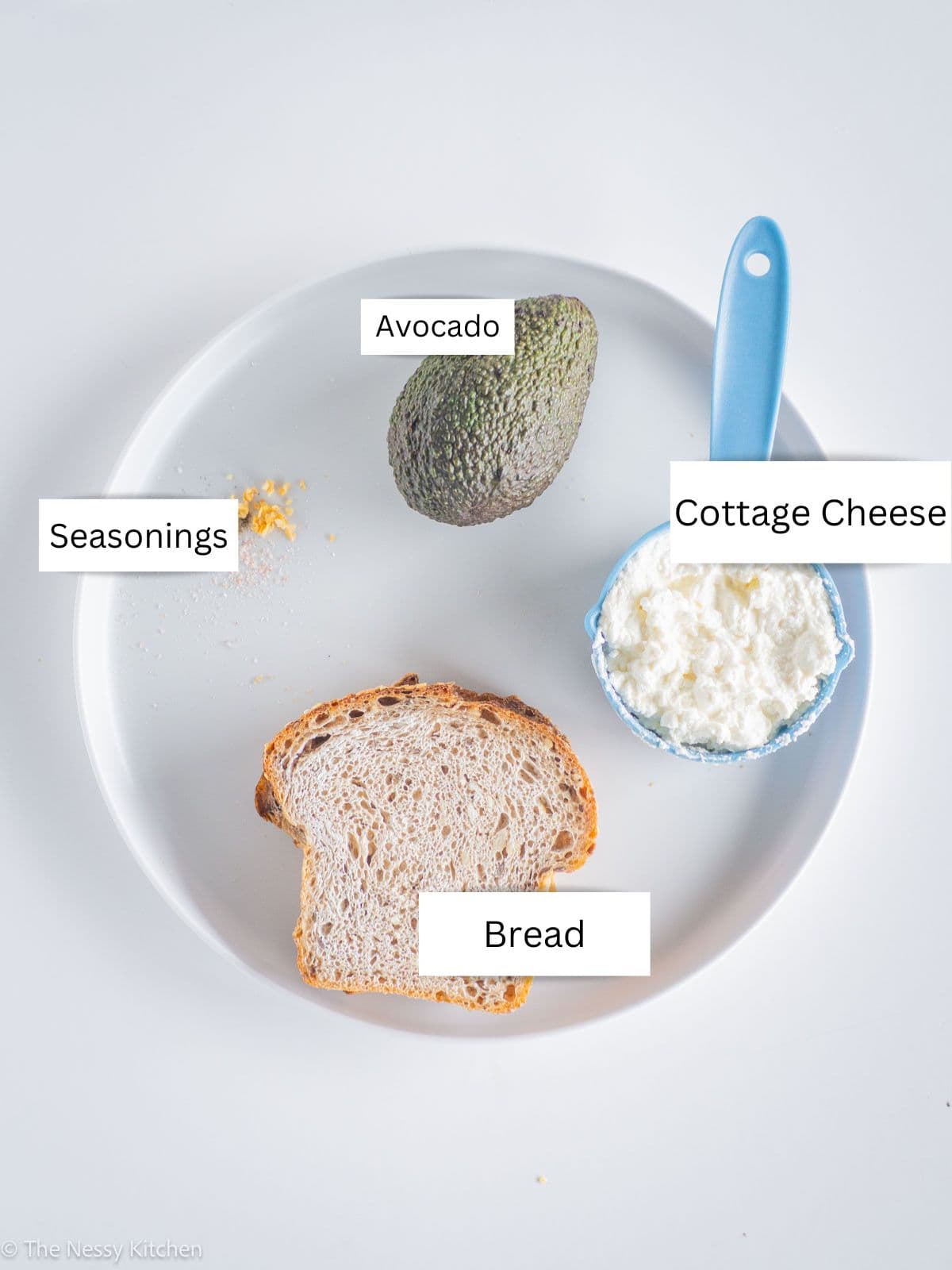 Ingredients measured out on a plate.