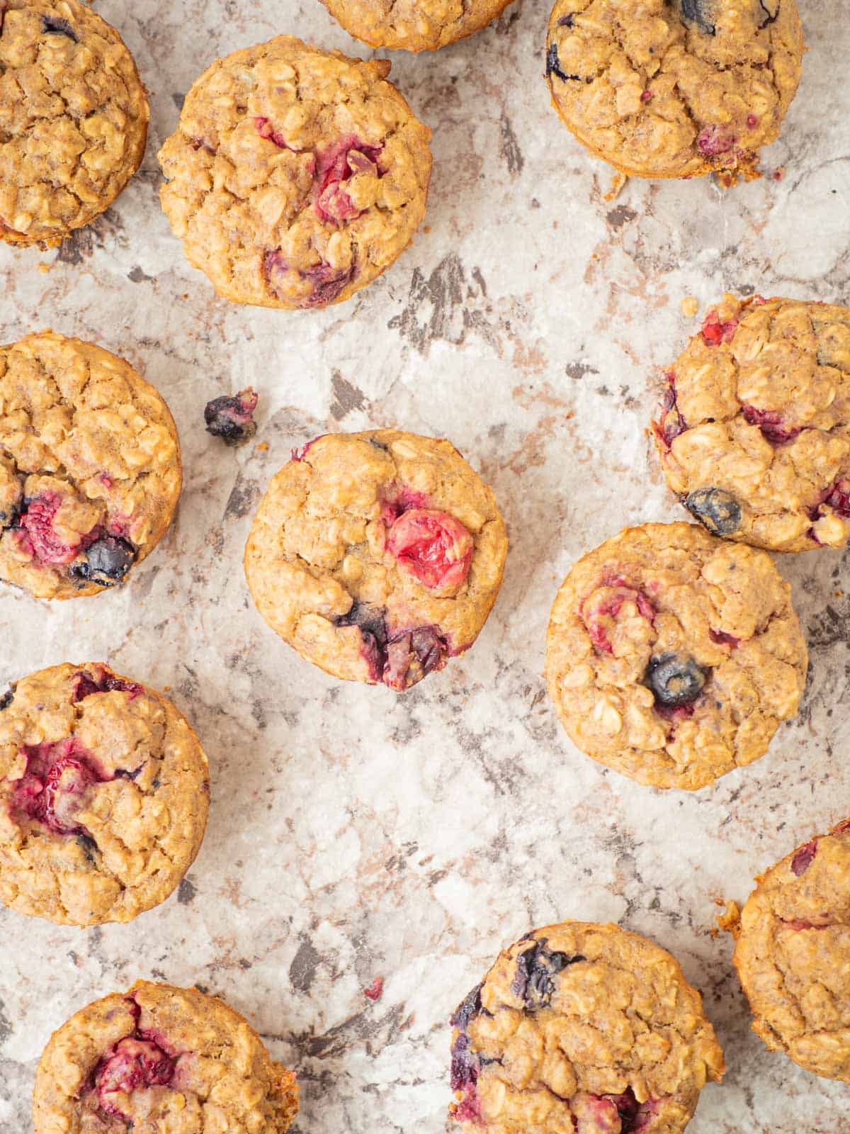 Oatmeal muffins on countertop