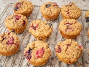 Cool muffins on rack.