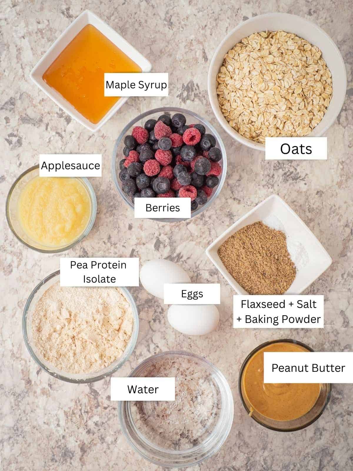 Ingredients measured out in bowls.