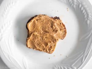 Almond butter spread on toast.