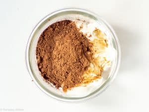 Cocoa and yogurt mixed together.