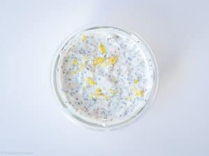 Overnight oats mixed together prior to refrigerating.