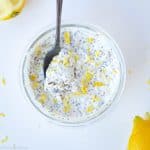 Overnight oats topped with lemon zest.