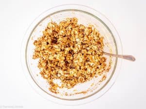Crumble topping mixed in a bowl.
