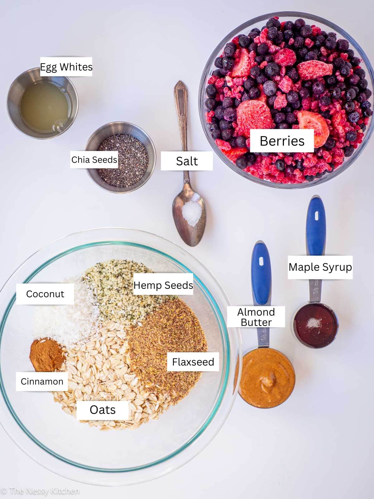 Ingredients measured out in bowls.