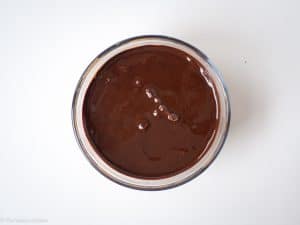 Chocolate top spread over overnight oats.