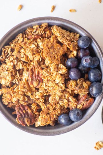 Chai spiced granola in a bowl.